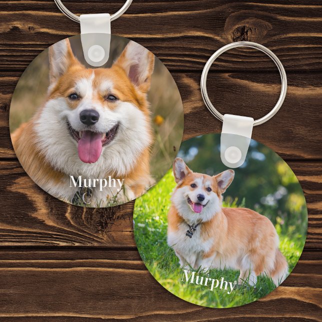 Porte-clés Personnalisé 2 Photo moderne Amoureux des chiens a (Créateur téléchargé)