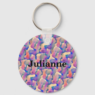 Porte-clés personnalisé à motif aquarelle