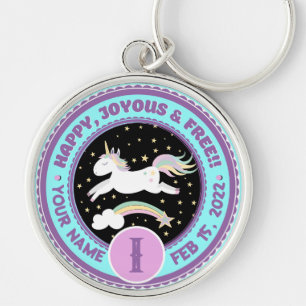 Porte-clés Personnalisé AA NA rose Magique Unicorne Chip de r