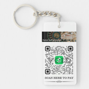 Porte-clés personnalisé avec code QR Cash App & Ve