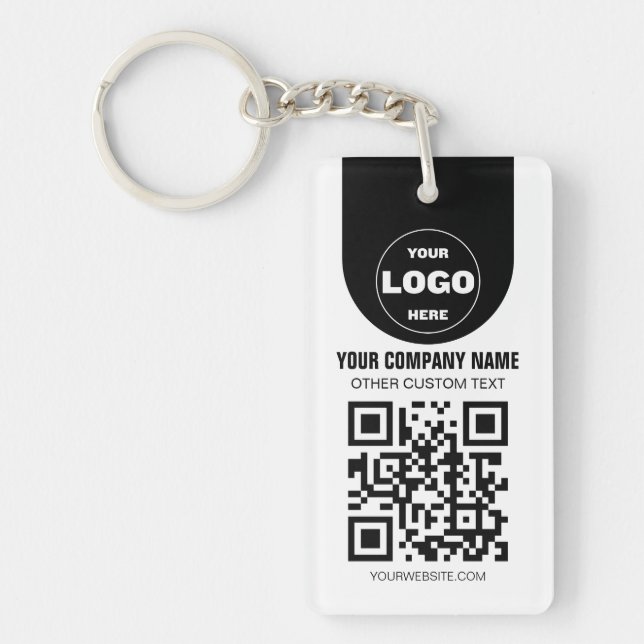 Porte-clés personnalisé avec logo et code QR | Obj (Devant)