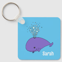 Porte-clés personnalisé Baleine à bulles mignonne