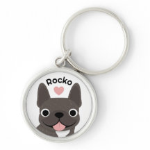 Porte-clés personnalisé Bouledogue français avec n
