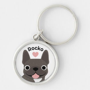 Porte-clés personnalisé Bouledogue français avec n