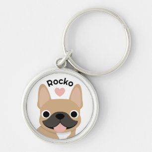 Porte-clés personnalisé Bouledogue français avec n