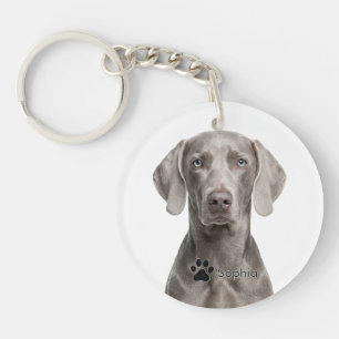 Porte-clés personnalisé chien Weimaraner gris arge