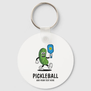 Porte-clés Personnalisé Cute Pickle Jouer Pickleball Drôle