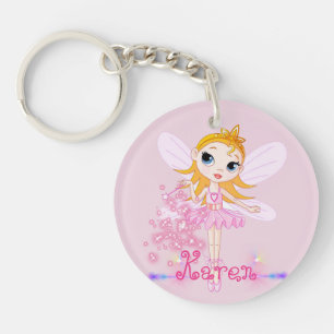 Porte-clés personnalisé de fée ballerine mignonne