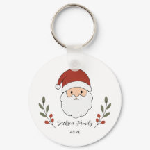 Porte-clés personnalisé de Noël Père Noël cosy