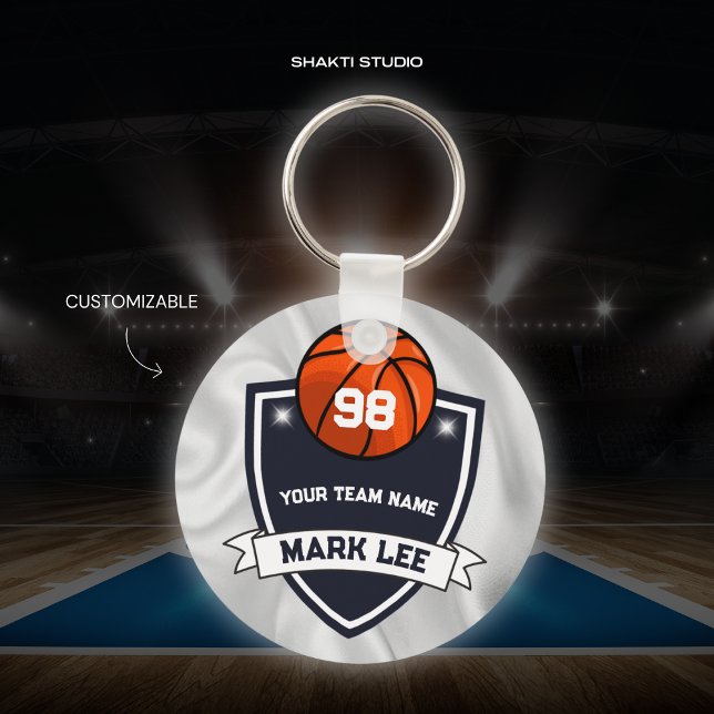 Porte-clés personnalisé d'équipe de sport de baske (Créateur téléchargé)