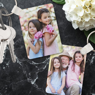 Porte-clés personnalisé double face avec deux phot