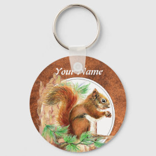 Porte-clés Personnalisé, Écureuil Personnalisé, Nature, Anima