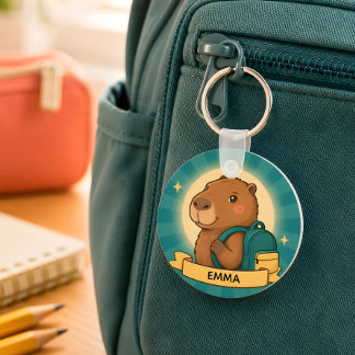 Porte-clés personnalisé en forme de capybara pour