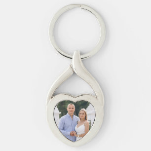 Porte-clés personnalisé en forme de cœur avec phot