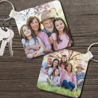 Porte-clés Personnalisé Famille double face Deux photos