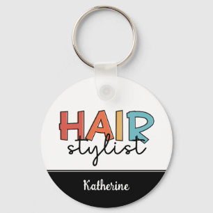 Porte-clés Personnalisé Hair Styliste Retro Coiffeur Cadeau