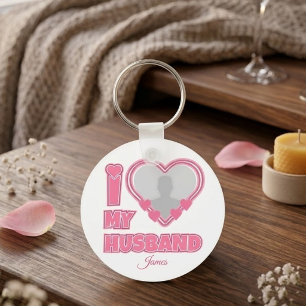 Porte-clés Personnalisé I Love My Wife - Ajouter Nom & Photo
