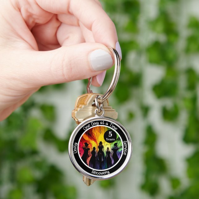 Porte-clés Personnalisé LGBTQ Witchy Recovery Milestone Cadea (main)