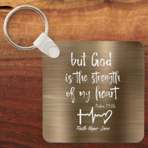Porte-clés Personnalisé Mais Dieu Psaumes Bible Verse