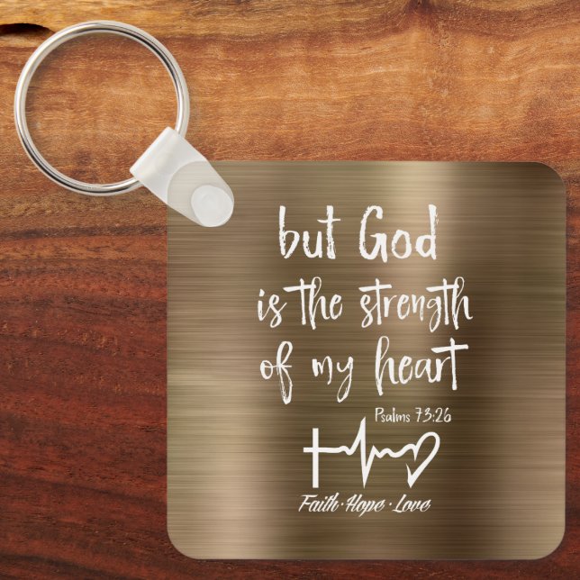 Porte-clés Personnalisé Mais Dieu Psaumes Bible Verse (Recto)