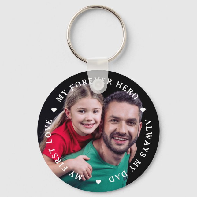 Porte-clés Personnalisé Mon premier amour pour un héros papa  (Recto)