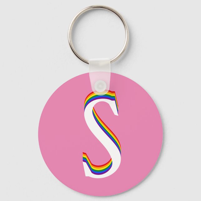 Porte-clés Personnalisé Monogramme S LGBTQ Gay pride Rainbow  (Recto)