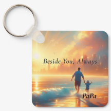 Porte-clés personnalisé Papa - Toujours à vos côté