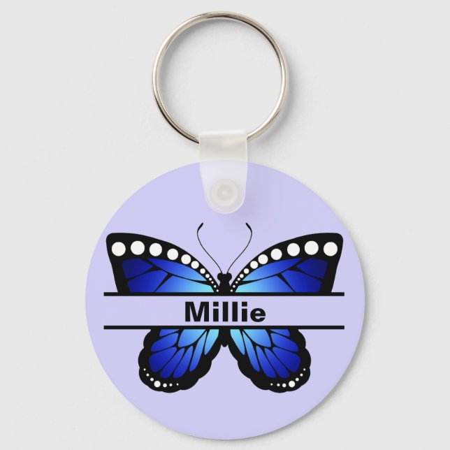 Porte-clés personnalisé papillon avec nom personna (Recto)