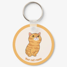 Porte-clés personnalisé pour amateur de chat orang
