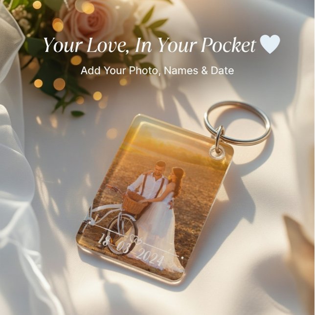 Porte-clés personnalisé pour couples avec photo, n (Créateur téléchargé)