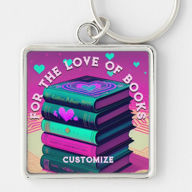 Porte-clés Personnalisé Pour L'Amour Des Livres (Devant)