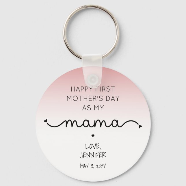 Porte-clés Personnalisé Première Fête des Mères Nouveau Mama  (Recto)