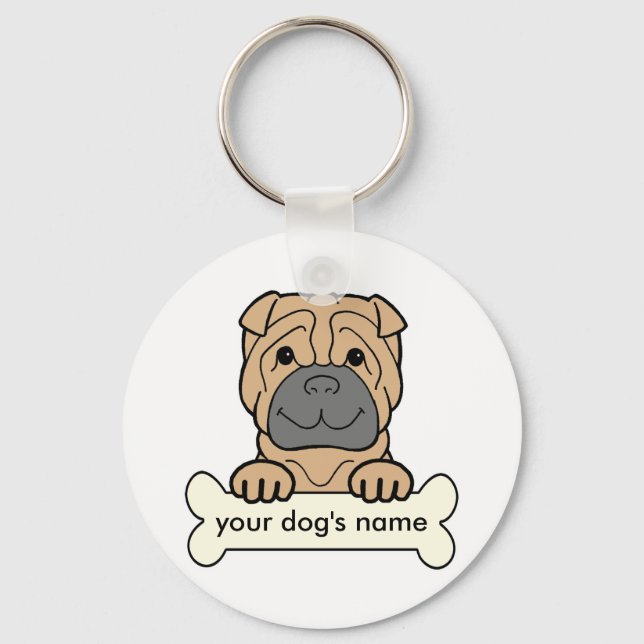 Porte-clés Personnalisé Shar-Pei (Recto)