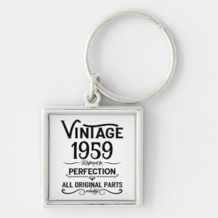 Porte-clés Personnalisé vintage 65e anniversaire noir et blan