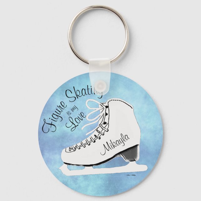 Porte-clés Personnalisée Icy Blue Figure Skating Girl (Recto)