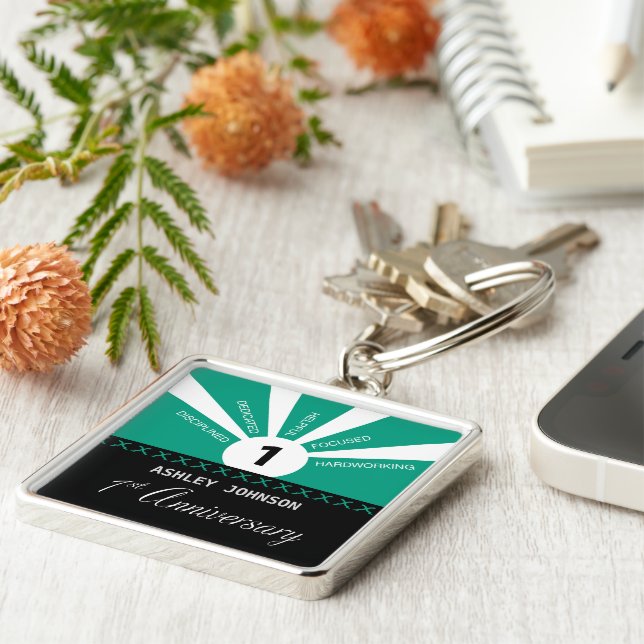 Porte-clés Personnaliser, 1ère année Anniversaire de l'employ (Côté)