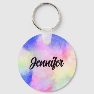 Porte-clés PERSONNALISER Aquarelle colorée Retour