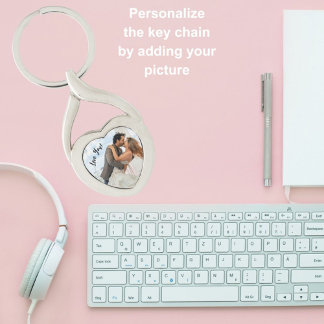 Porte-clés Personnaliser l'amour vous forme coeur photo
