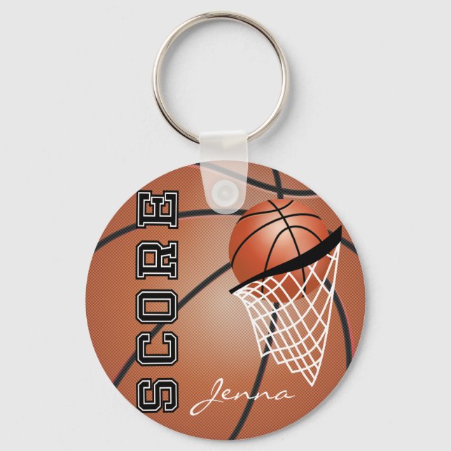 Porte-clés Personnaliser le basket-ball (Recto)