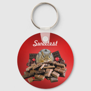 Porte-clés Personnaliser le plus doux jour Chocolat Chipmunk