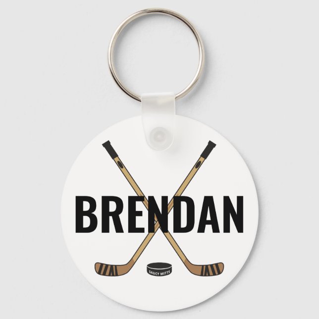 Porte-clés Personnaliser Personnaliser Nom Hockey Sticks Hock (Recto)