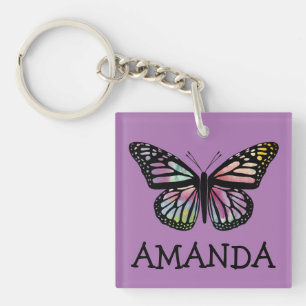 Porte-clés PERSONNALISER POURPRE de papillon de monarque