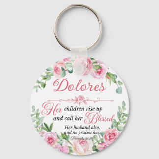 Porte-clés Personnaliser Prov 31:28 Fête des Mères Rose Rose