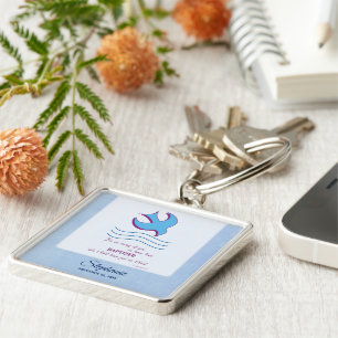 Porte-clés Personnalisez, colombe adulte de baptême sur le