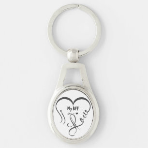 Porte-clés Personnalisez J'adore ma meilleure amie • Toi = ♥