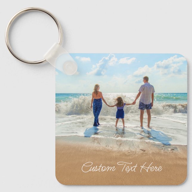 Porte-clés Personnalisez votre Porte - clé photo avec du text (Recto)