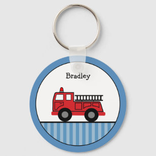 Porte-clés Personnalité de Cute Blue and Red Fire Truck