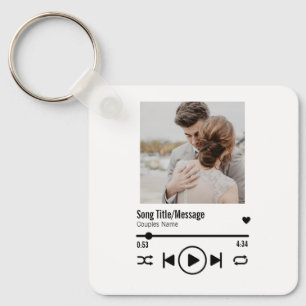 Porte-clés Personnalized Newlywed Photo Song Playlist