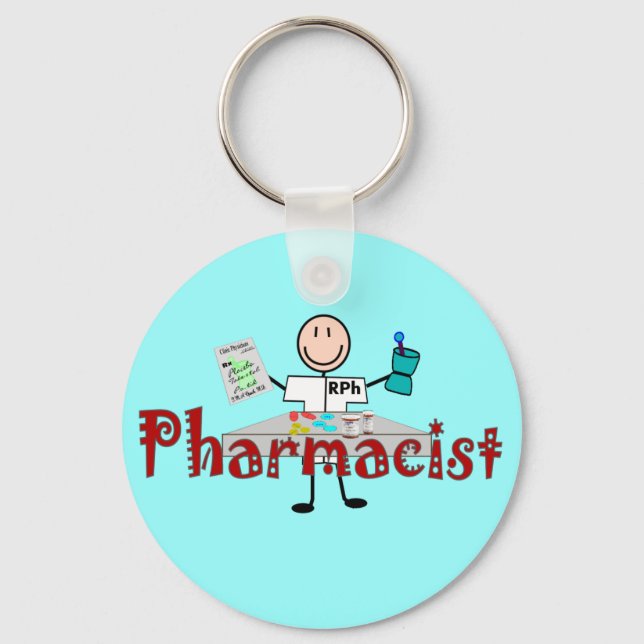 Porte-clés Personne-ressource du pharmacien—Cadeaux (Recto)