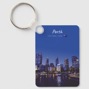 Porte-clés Perth, Australie - Ciel de la ville de nuit Classi